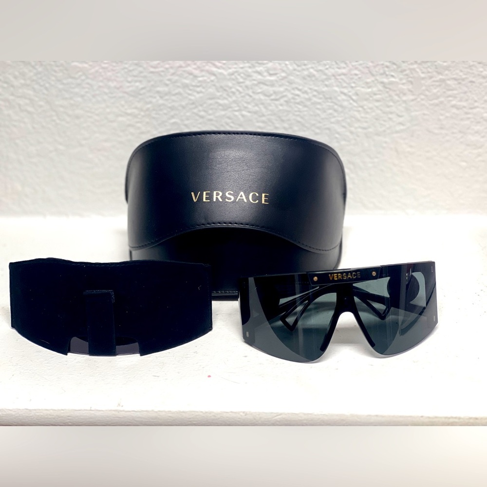 Authentic Versace Shield sunglasses with case and extra shield lens